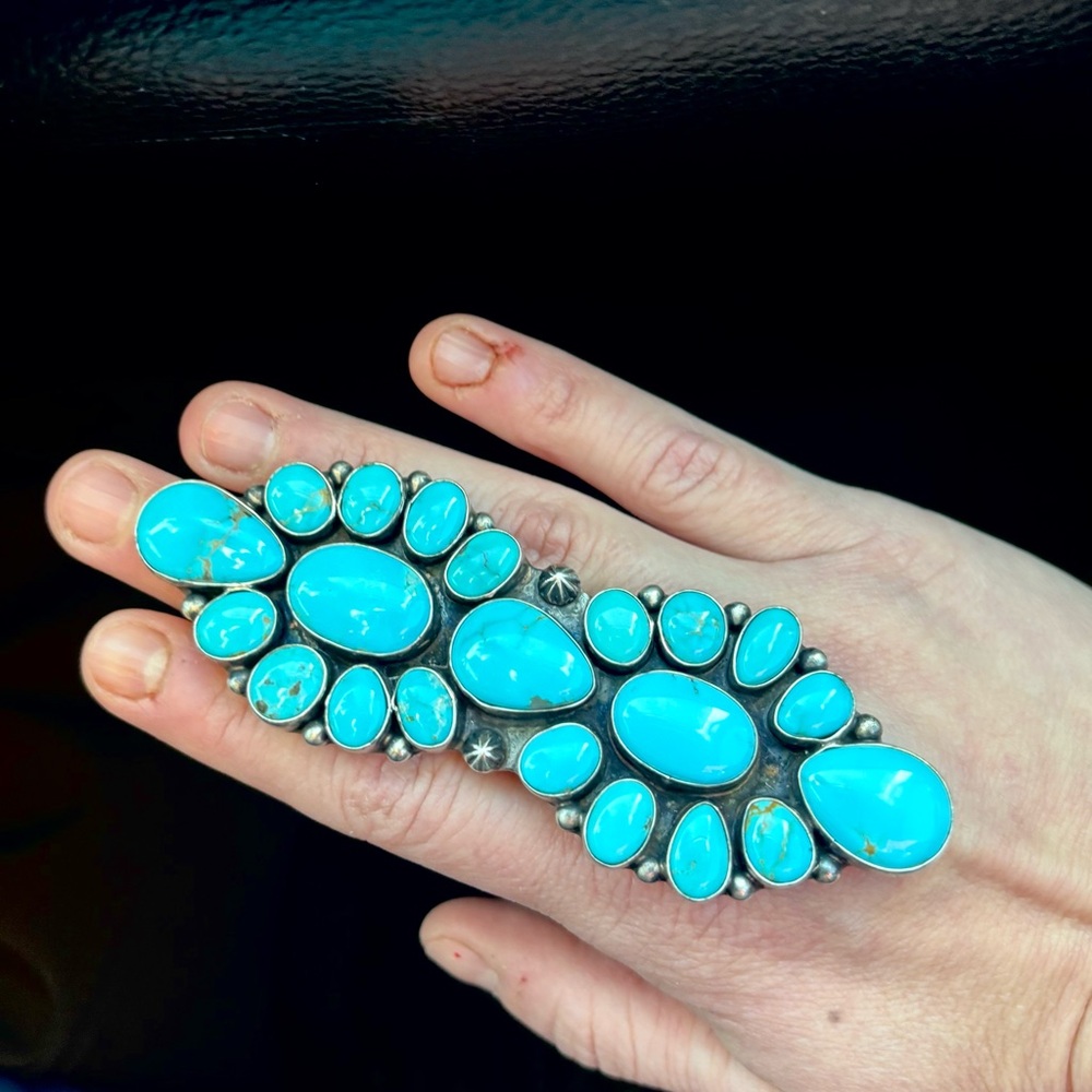 Turquoise Navajo Sterling Silver Statement Ring